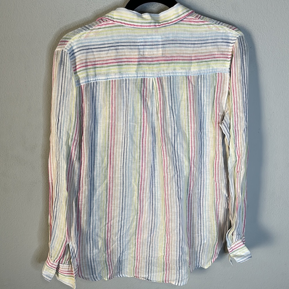 Rails linen Rainbow Pinstripe Charli Isla Stripe Shirt Size xs - Picture 7 of 7